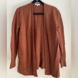 Madewell Open-Front Cardigan Sweater in Rust Orange